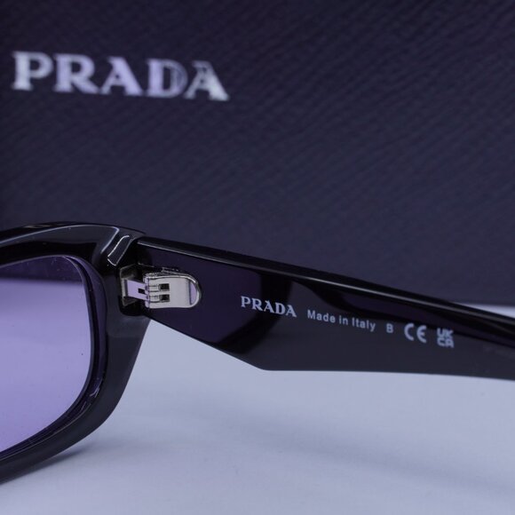 Prada PRB06S 16K40J Rectangle Sunglasses – Black\Violet - Picture 8 of 10